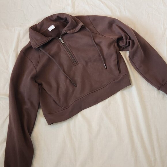 All In Motion™ Women's Fleece Half Zip Pullover - Brown XS - Picture 2 of 15